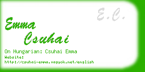 emma csuhai business card